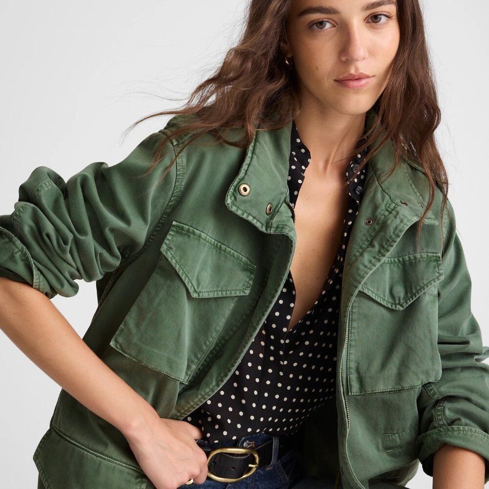 Madewell Oversized Field Jacket in Green Size Large